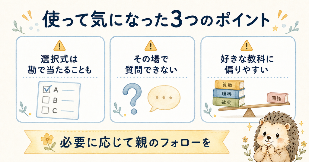 スタディサプリ小学講座の気になった点